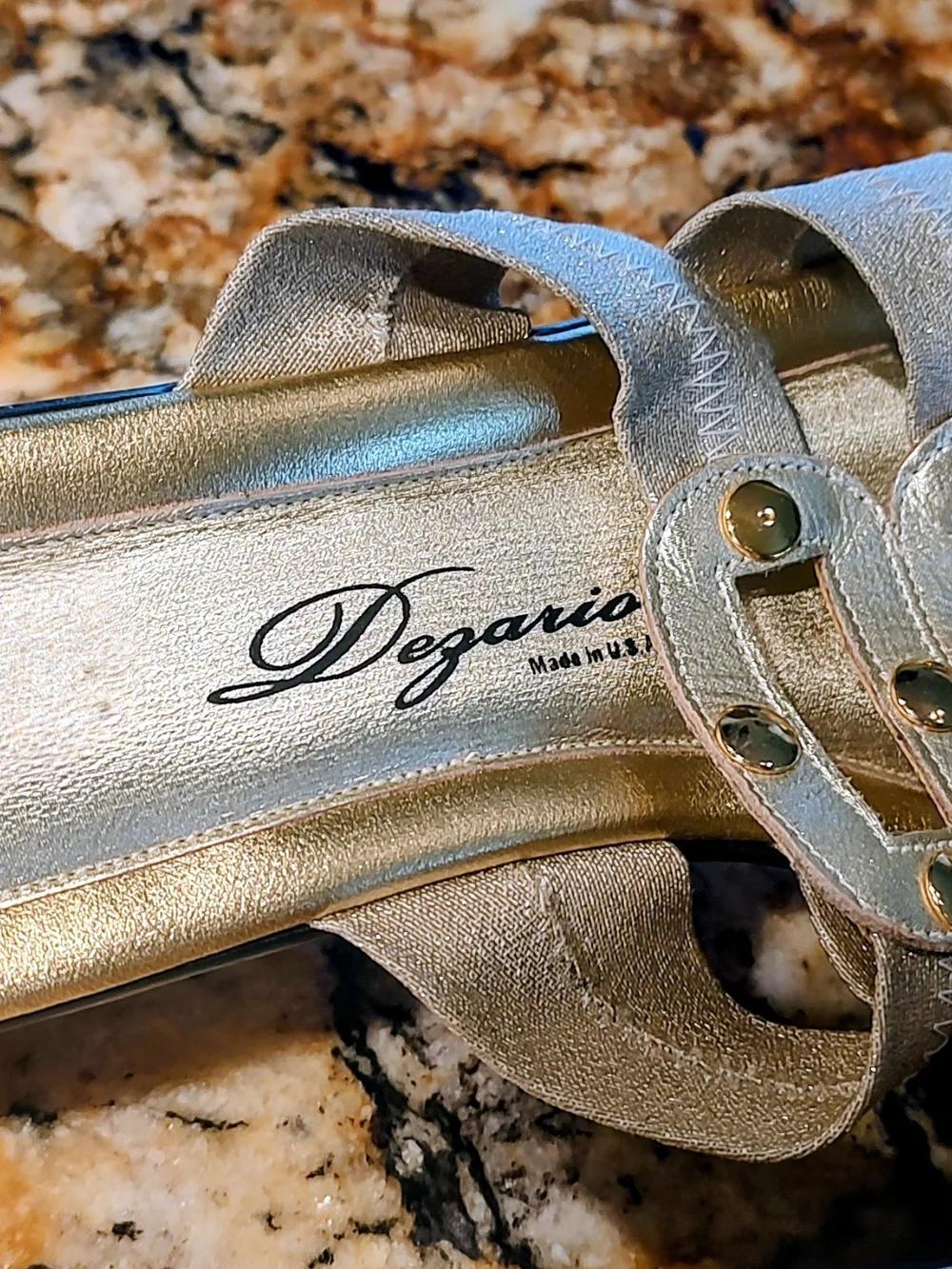 Dezario Gold Studded Wedge Sandals EU 40